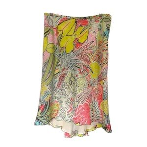 Tribal Colorful Tropical Print Midi Skirt